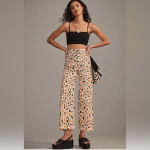 The Colette Cropped Wide-Leg Ponte Daisy Pant by Maeve - Anthropology SIZE 30